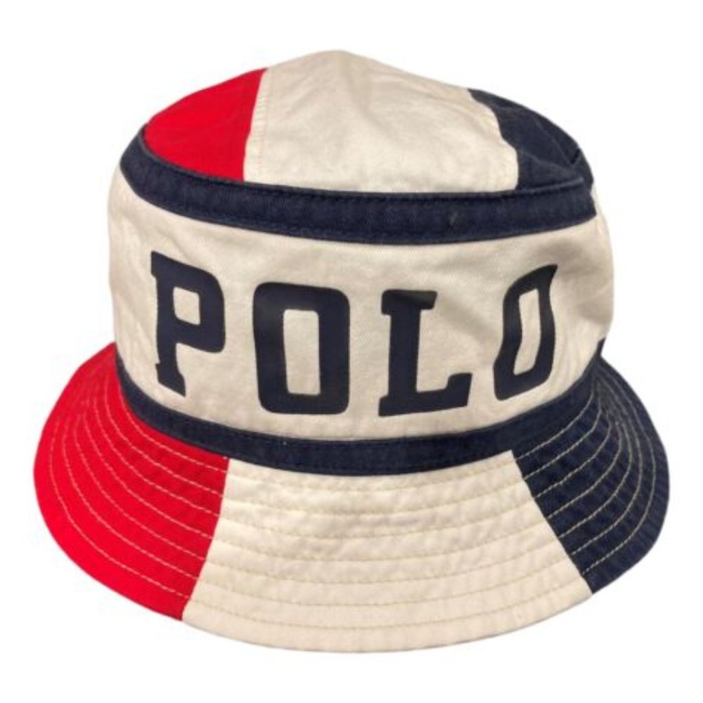 Polo Ralph Lauren Colorblock Bucket Hat Red White Blue  S M  NWT